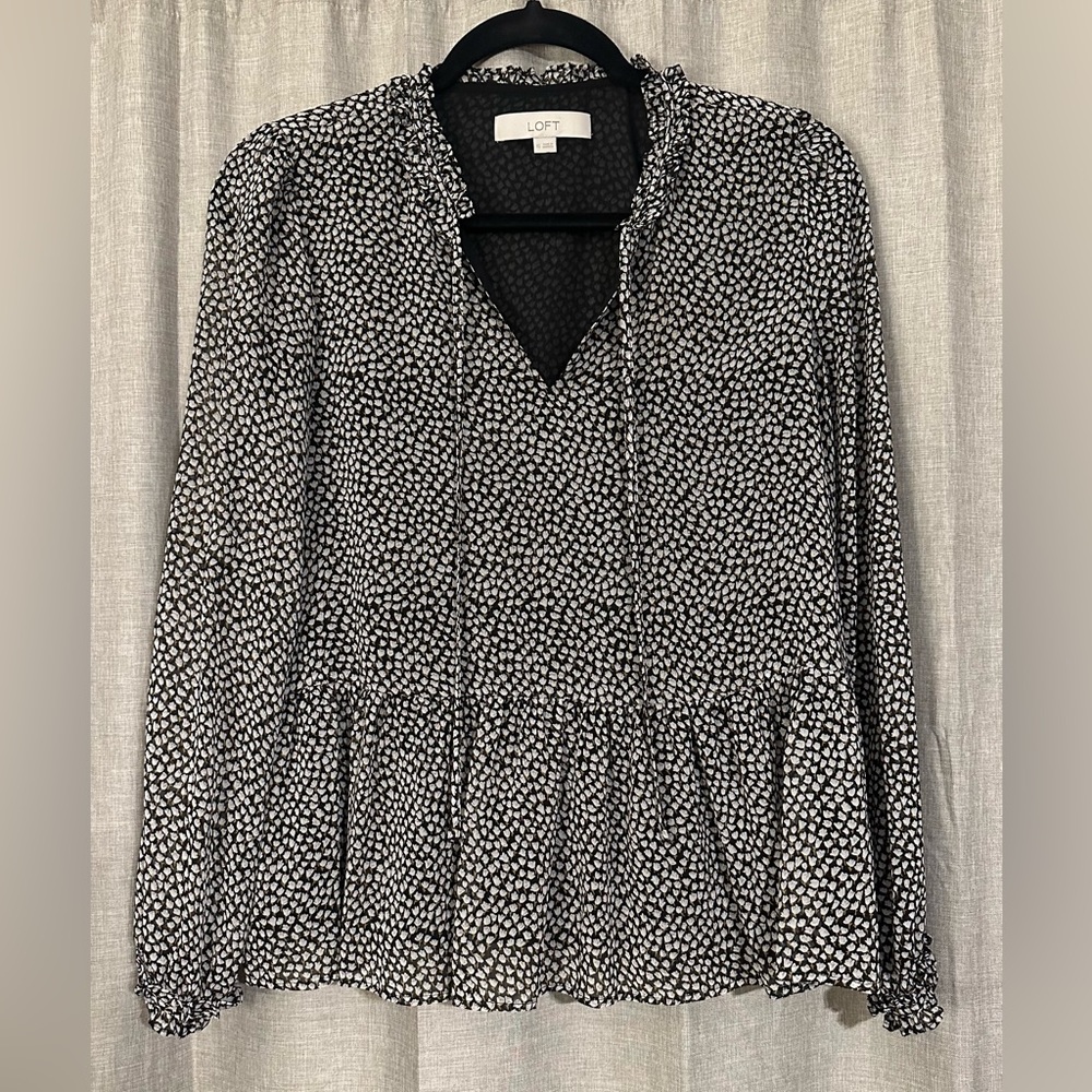Loft Floral Peplum Blouse - size XS
